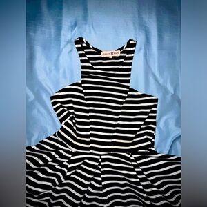 Altar'd State Juniors Size M Black White Striped Sleeveless Dress
